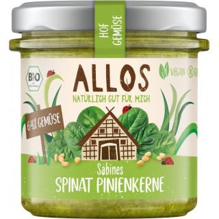 Hofgemüse Sabines Spinat Pinienkerne