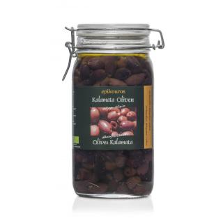 TH Schwarze Kalamata Oliven, Kräuteröl, ohne Stein