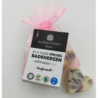 Badeherzen schwarze Rose