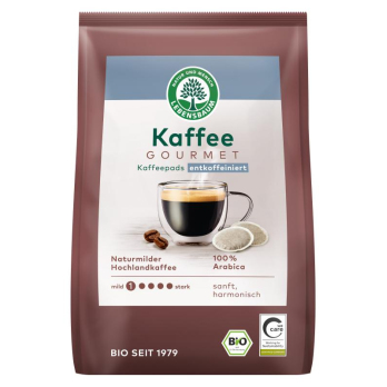 Gourmet Kaffee Crema entcoffeiniert, Pads