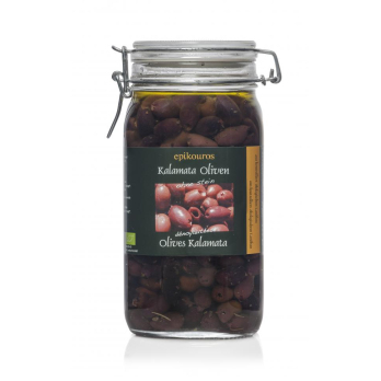 TH Schwarze Kalamata Oliven, Kräuteröl, ohne Stein